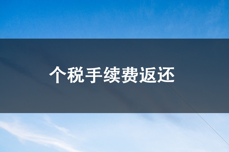 个税手续费返还